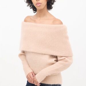 Acne Studios high end mohair Off-Shoulder Cream Sweater wool